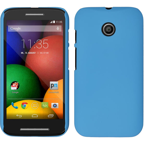 Hardcase für Motorola Moto E gummiert hellblau
