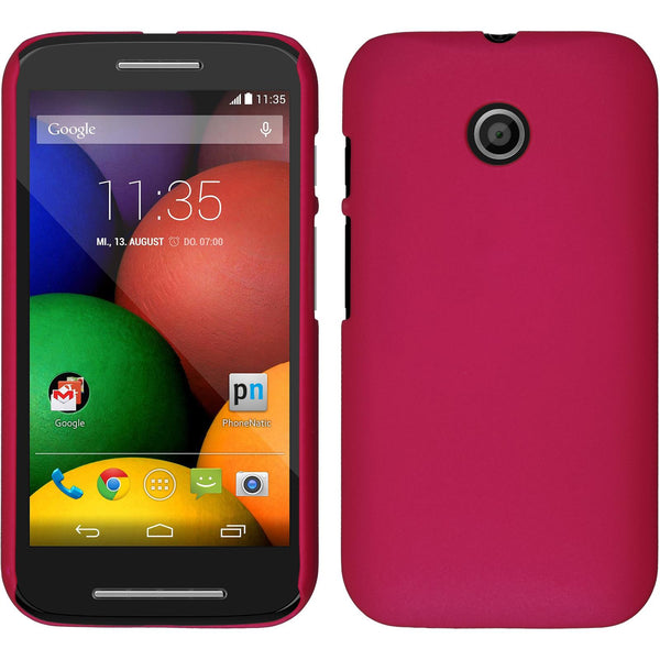 Hardcase für Motorola Moto E gummiert pink