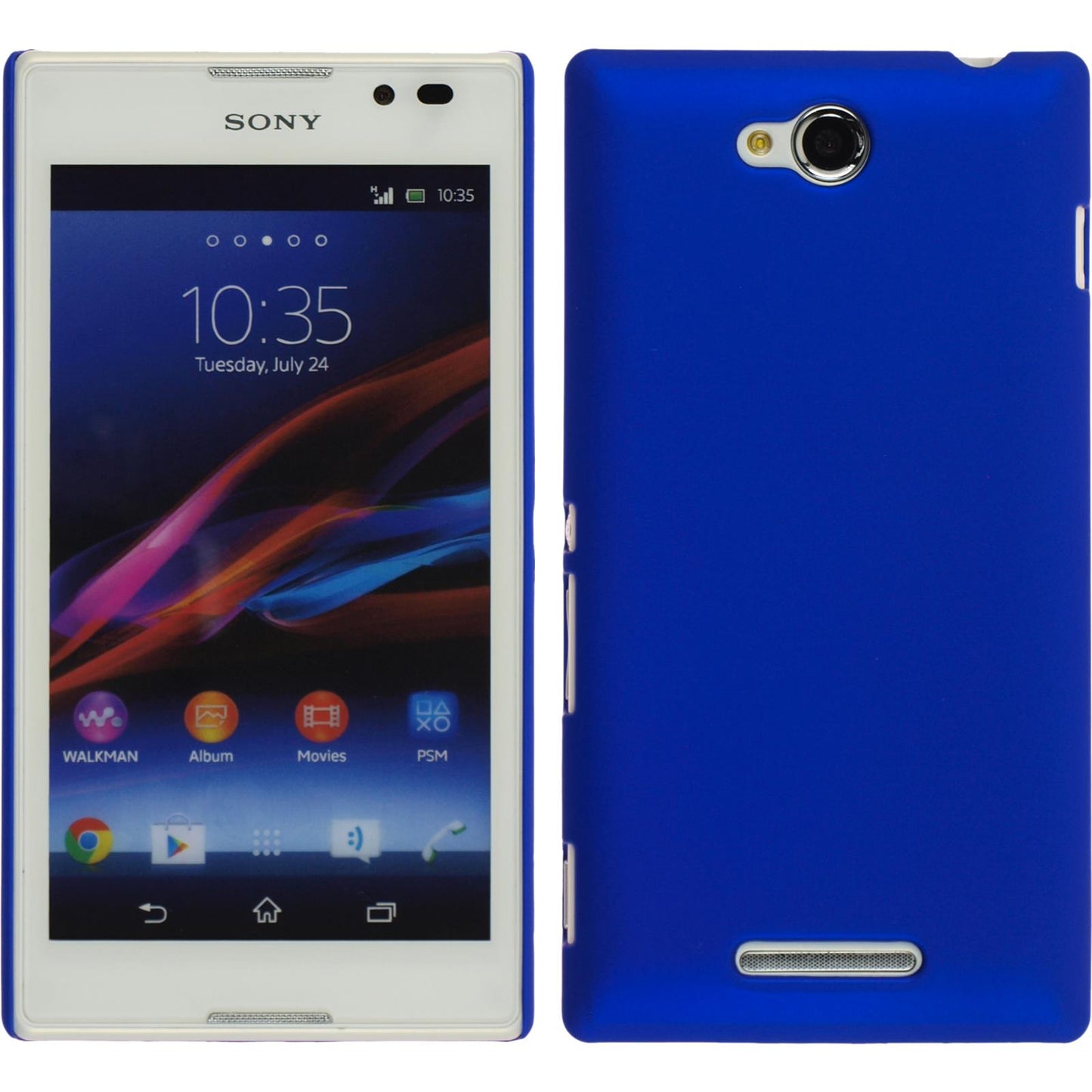 Hardcase für Sony Xperia C gummiert blau