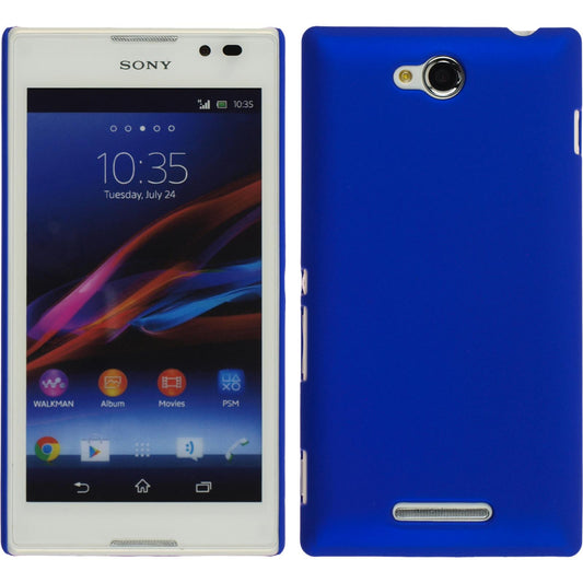 Hardcase für Sony Xperia C gummiert blau