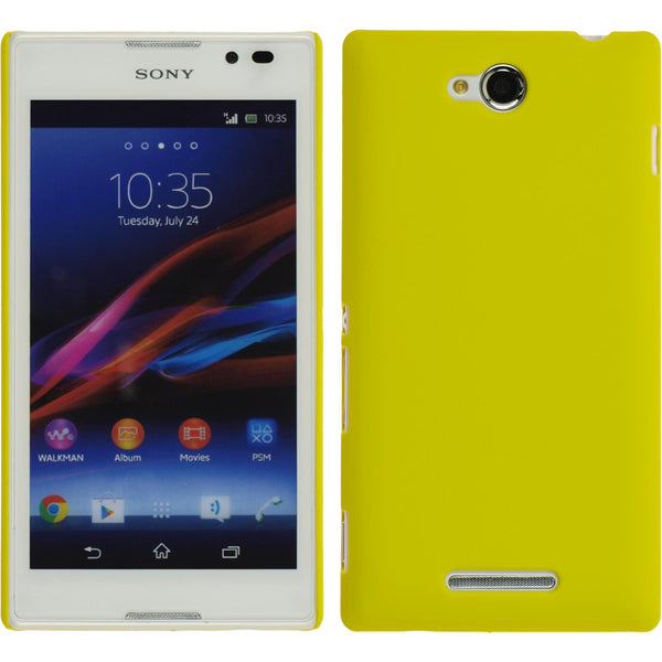 Hardcase für Sony Xperia C gummiert gelb