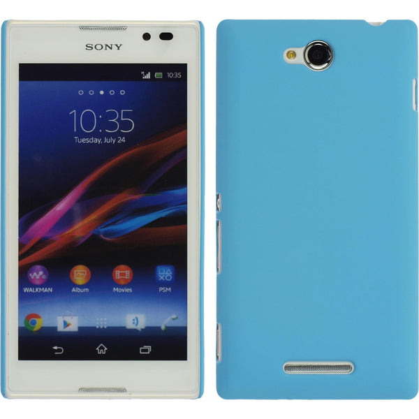 Hardcase für Sony Xperia C gummiert hellblau