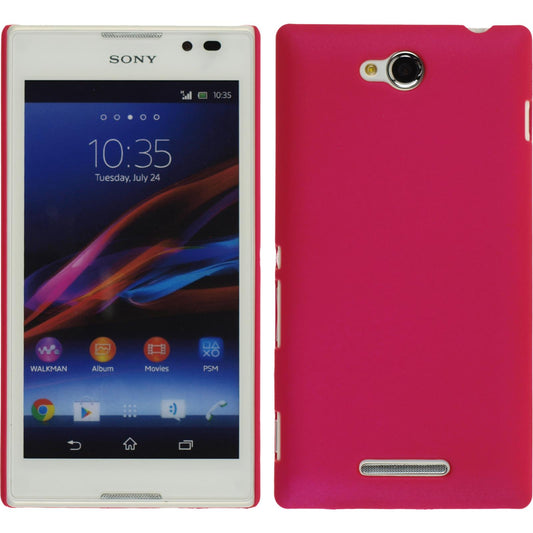 Hardcase für Sony Xperia C gummiert pink