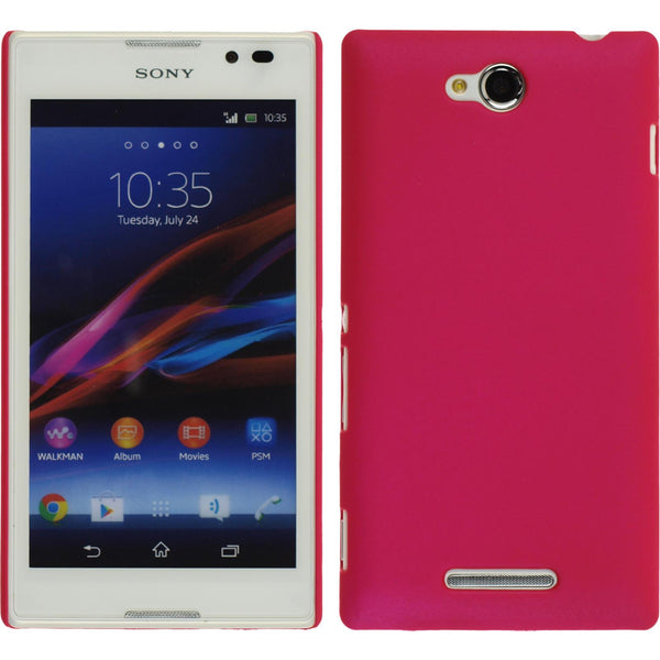 Hardcase für Sony Xperia C gummiert pink
