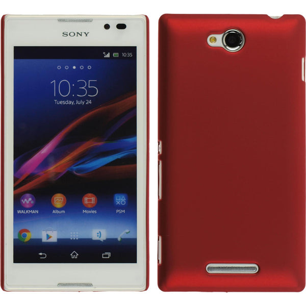 Hardcase für Sony Xperia C gummiert rot