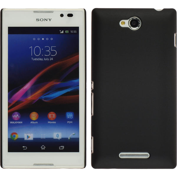Hardcase für Sony Xperia C gummiert schwarz