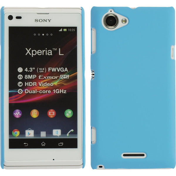 Hardcase für Sony Xperia L gummiert hellblau