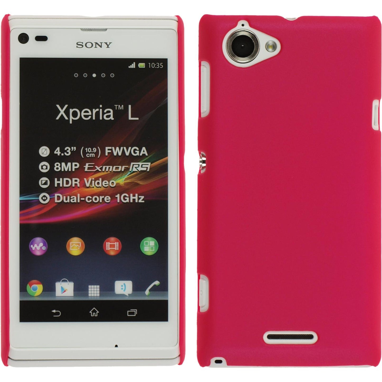 Hardcase für Sony Xperia L gummiert pink