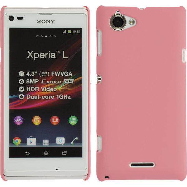 Hardcase für Sony Xperia L gummiert rosa