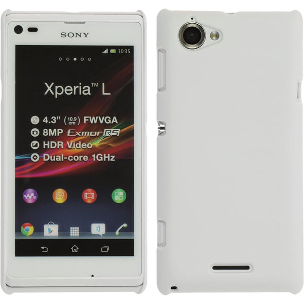 Hardcase für Sony Xperia L gummiert weiß