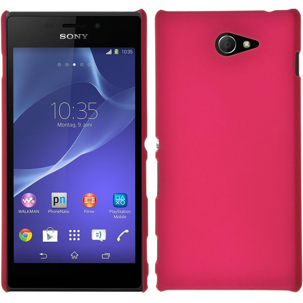 Hardcase für Sony Xperia M2 gummiert pink