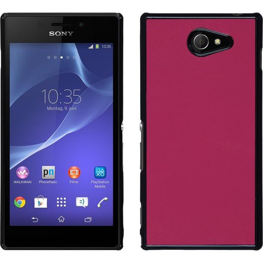 Hardcase für Sony Xperia M2 Lederoptik pink