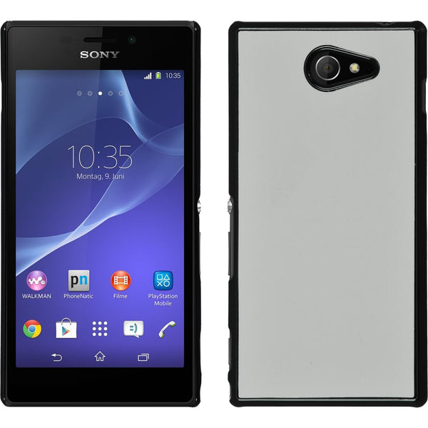 Hardcase für Sony Xperia M2 Lederoptik weiß