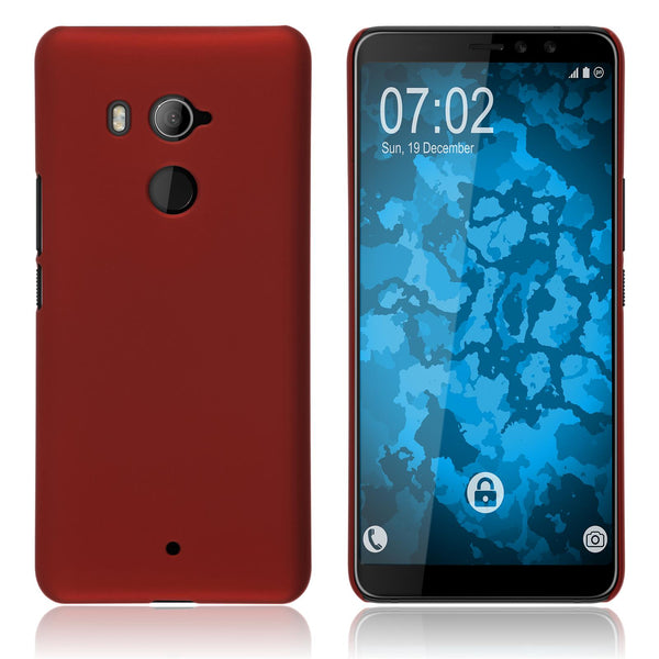Hardcase für HTC U11 Eyes gummiert rot