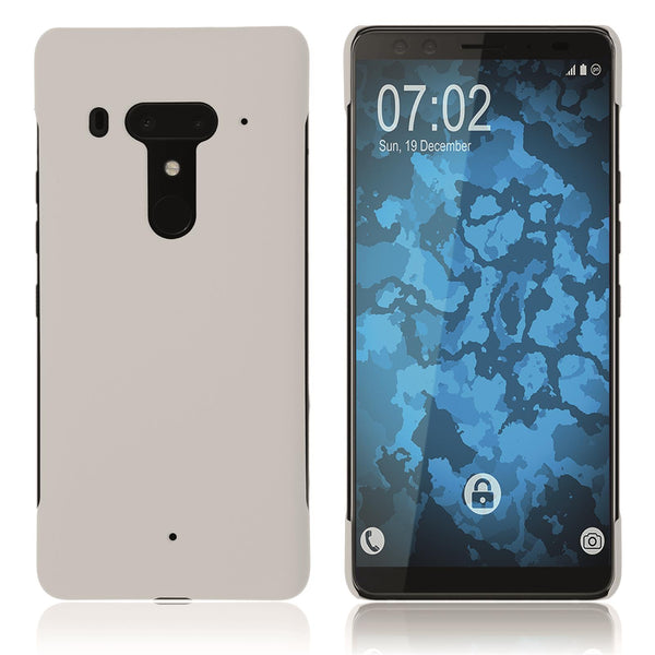 Hardcase für HTC U12+ gummiert weiﬂ