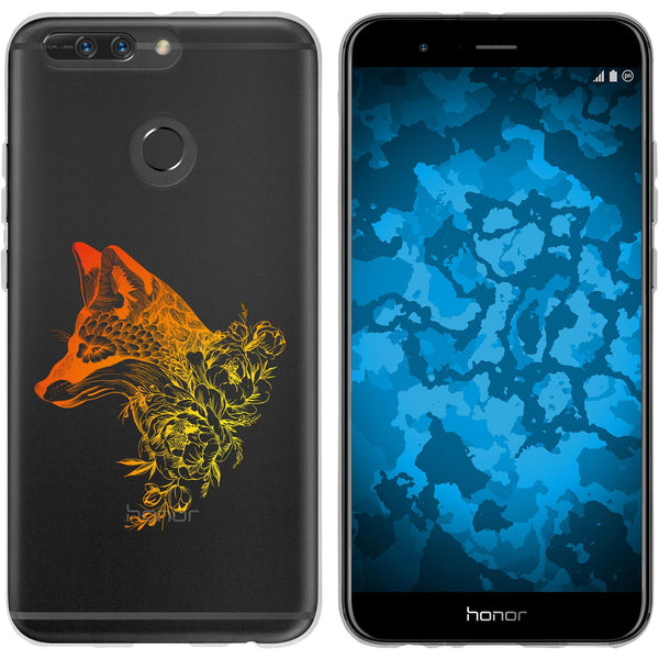 Honor 8 Pro Silikon-Hülle Floral Fuchs M1-2 Case