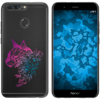 Honor 8 Pro Silikon-Hülle Floral Katze M2-6 Case