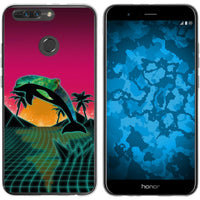 Honor 8 Pro Silikon-Hülle Retro Wave Delphin M1 Case