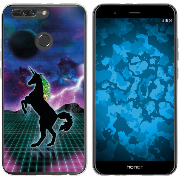 Honor 8 Pro Silikon-Hülle Retro Wave Einhorn M2 Case