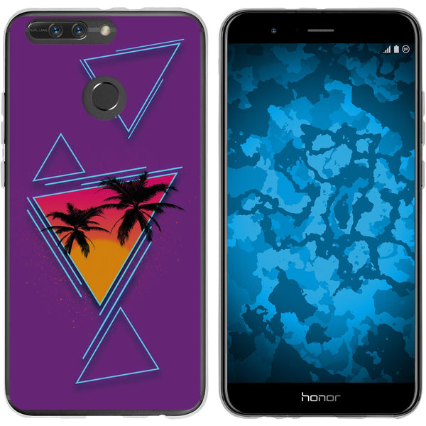 Honor 8 Pro Silikon-Hülle Retro Wave Palmen M3 Case