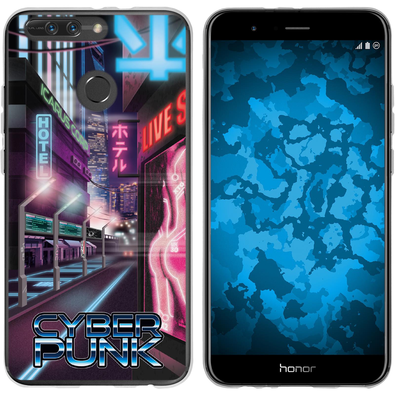 Honor 8 Pro Silikon-Hülle Retro Wave Cyberpunk.01 M4 Case