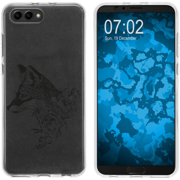 Honor View 10 Silikon-Hülle Floral Fuchs M1-1 Case