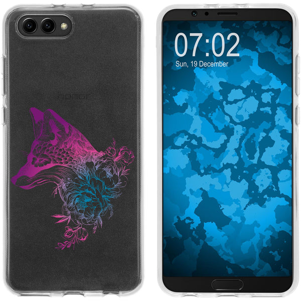 Honor View 10 Silikon-Hülle Floral Fuchs M1-6 Case