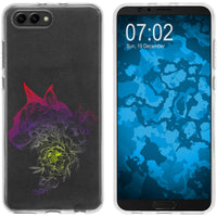 Honor View 10 Silikon-Hülle Floral Katze M2-5 Case