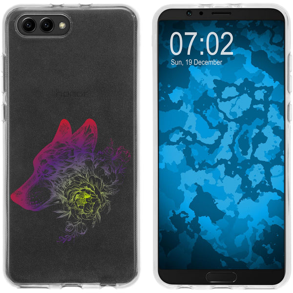 Honor View 10 Silikon-Hülle Floral Wolf M3-5 Case