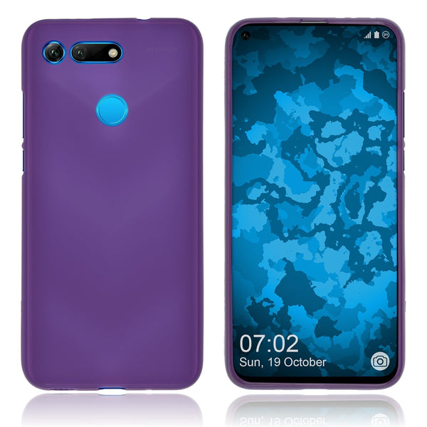 PhoneNatic Case kompatibel mit Huawei Honor View 20 - lila Silikon Hülle matt Cover