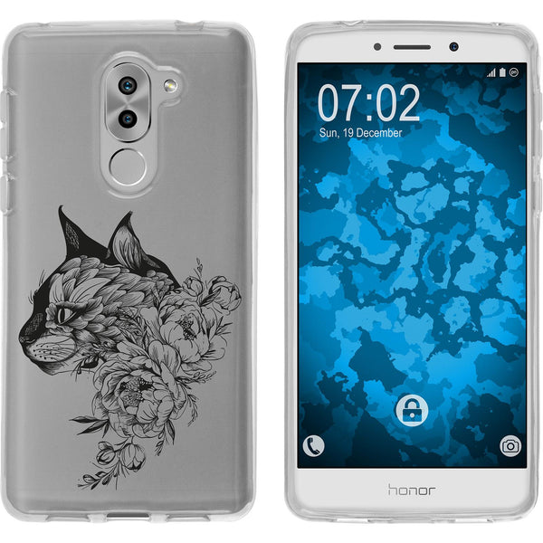 Honor 6x Silikon-Hülle Floral Katze M2-1 Case