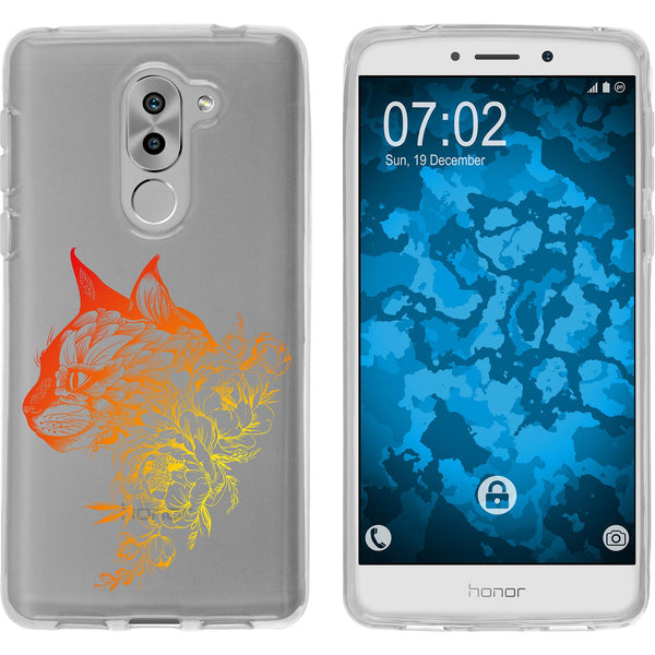 Honor 6x Silikon-Hülle Floral Katze M2-2 Case