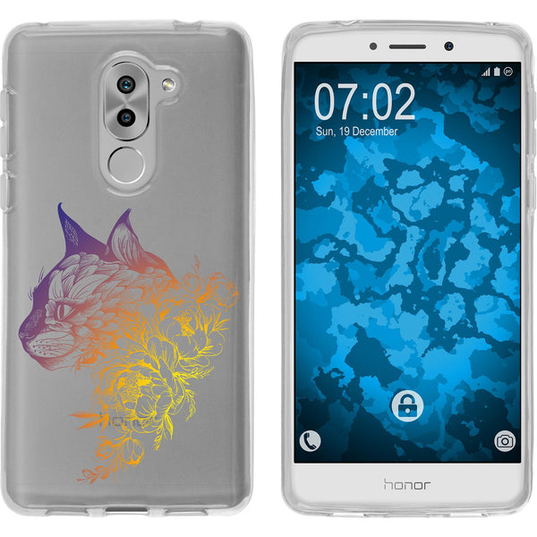 Honor 6x Silikon-Hülle Floral Katze M2-3 Case