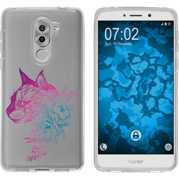 Honor 6x Silikon-Hülle Floral Katze M2-6 Case