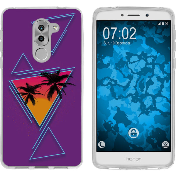 Honor 6x Silikon-Hülle Retro Wave Palmen M3 Case