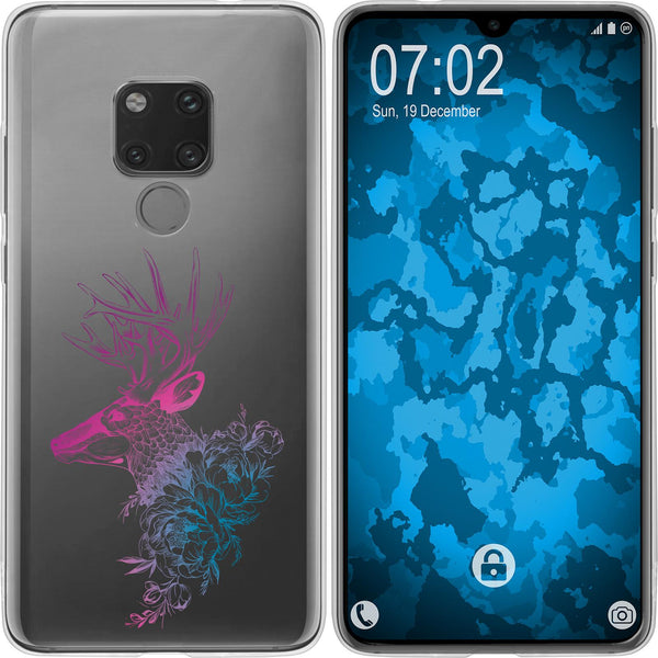 Mate 20 Silikon-Hülle Floral Hirsch M7-6 Case