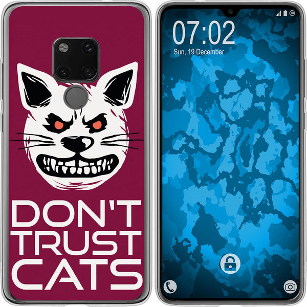 Mate 20 Silikon-Hülle Crazy Animals Katze M1 Case