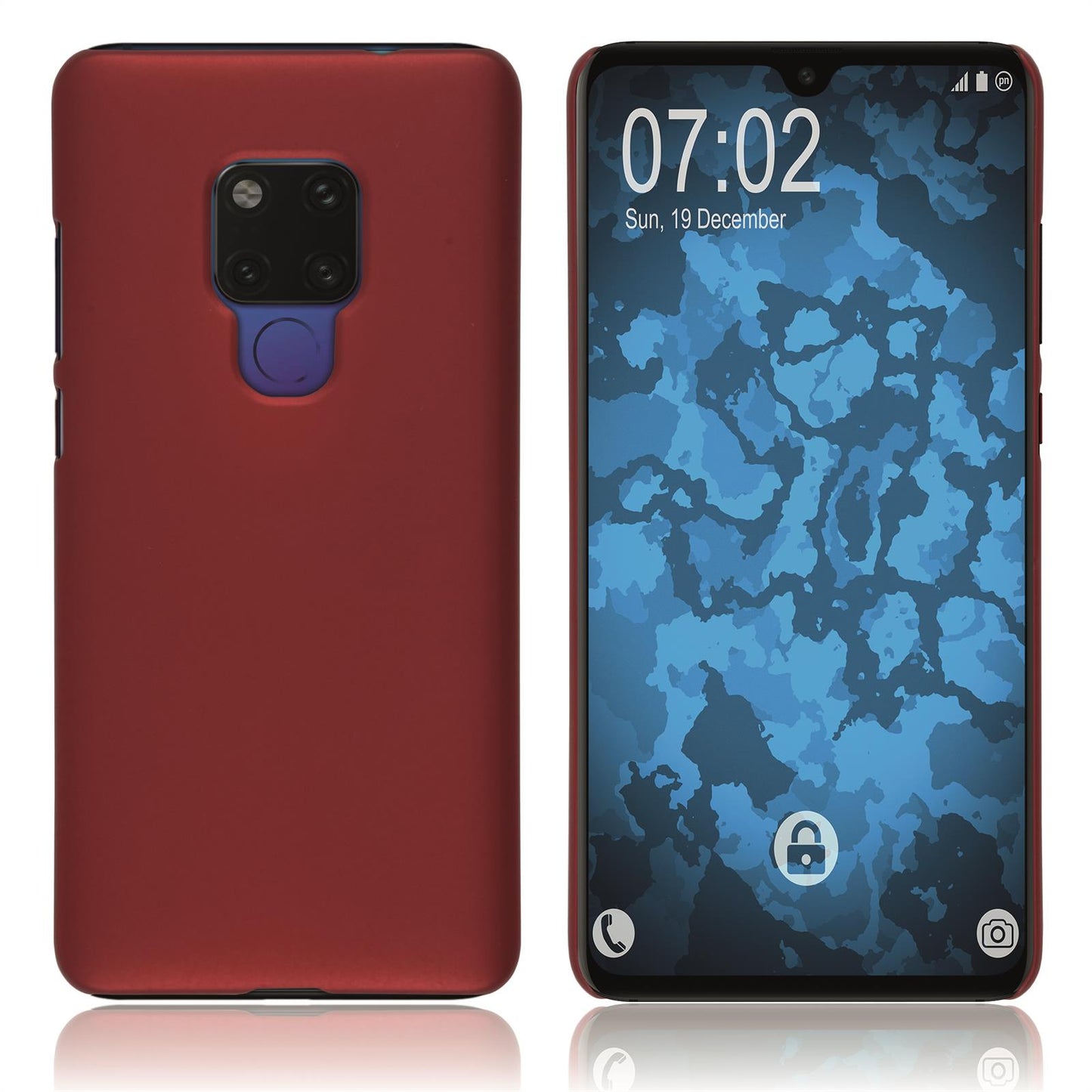 Hardcase für Huawei Mate 20 gummiert rot