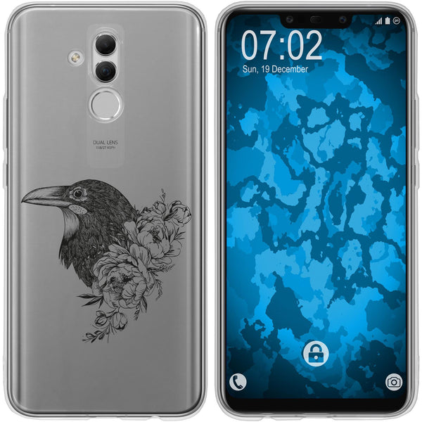 Mate 20 Lite Silikon-Hülle Floral Rabe M4-1 Case