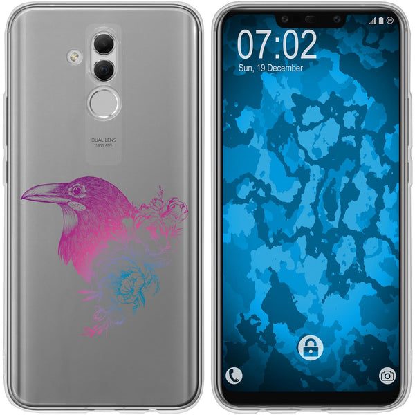 Mate 20 Lite Silikon-Hülle Floral Rabe M4-6 Case