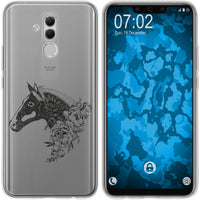 Mate 20 Lite Silikon-Hülle Floral Pferd M5-1 Case