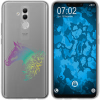 Mate 20 Lite Silikon-Hülle Floral Pferd M5-4 Case