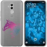 Mate 20 Lite Silikon-Hülle Floral Pferd M5-6 Case