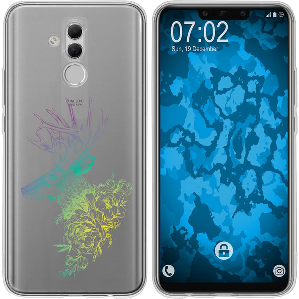 Mate 20 Lite Silikon-Hülle Floral Hirsch M7-4 Case