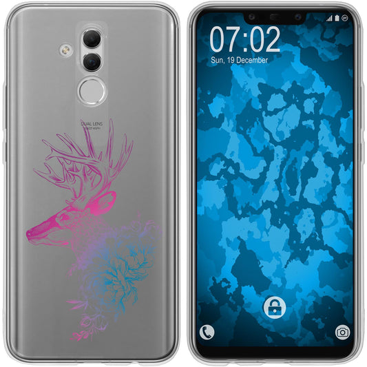 Mate 20 Lite Silikon-Hülle Floral Hirsch M7-6 Case