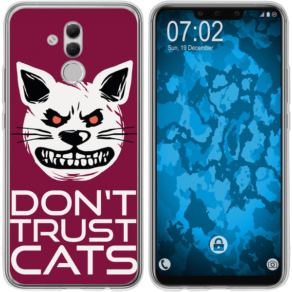 Mate 20 Lite Silikon-Hülle Crazy Animals Katze M1 Case