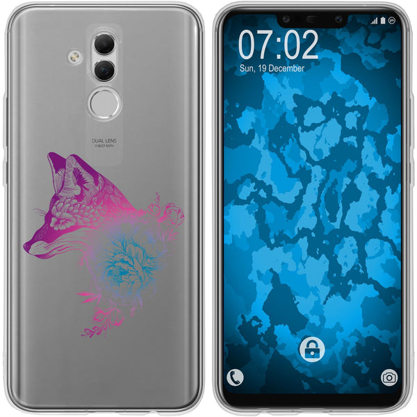 Mate 20 Lite Silikon-Hülle Floral Fuchs M1-6 Case