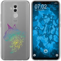 Mate 20 Lite Silikon-Hülle Floral Katze M2-4 Case