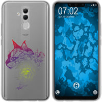 Mate 20 Lite Silikon-Hülle Floral Katze M2-5 Case