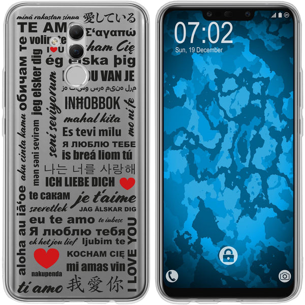 Mate 20 Lite Silikon-Hülle in Love Wörter M4 Case